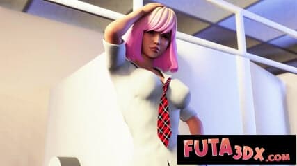 Futa3dX - Big Dicked Redhead Futa Face & Titty Fucks Hot Babe