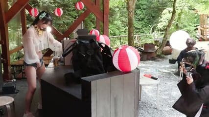 Monster Costume Bon Odori Dance with Aphrodisiac Fluid and Masturbation with Foreign Objects! Outdoor Orgasm