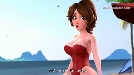 Sex on the Beach with Big Titted Aunt Cass (3D Animation) HQ